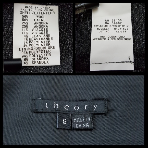 Theory Angora Blend Strapless Dress Sz 6 - Picture 2 of 8